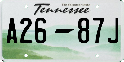 TN license plate A2687J