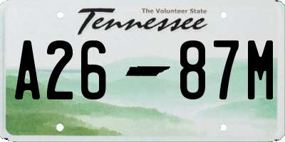 TN license plate A2687M