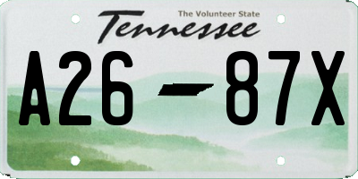 TN license plate A2687X