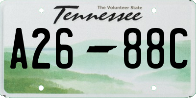TN license plate A2688C