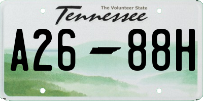 TN license plate A2688H