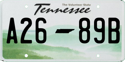 TN license plate A2689B