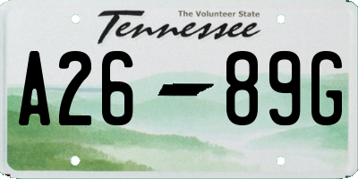 TN license plate A2689G