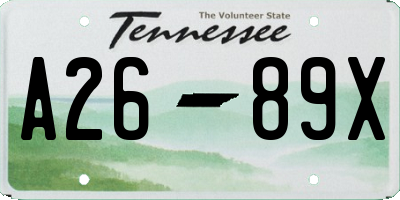 TN license plate A2689X