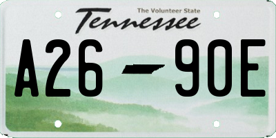 TN license plate A2690E