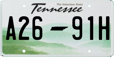 TN license plate A2691H