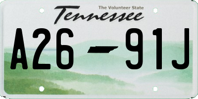 TN license plate A2691J
