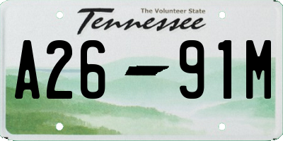 TN license plate A2691M