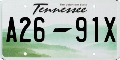 TN license plate A2691X