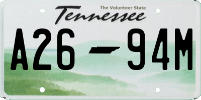 TN license plate A2694M