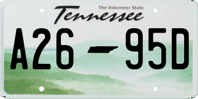 TN license plate A2695D