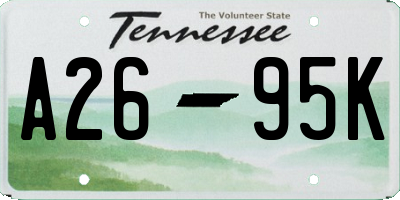 TN license plate A2695K