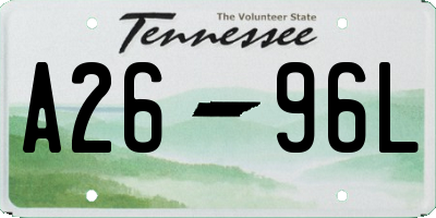 TN license plate A2696L