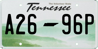 TN license plate A2696P