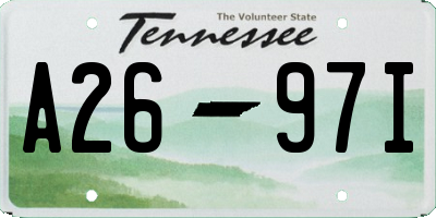 TN license plate A2697I