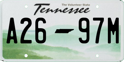 TN license plate A2697M
