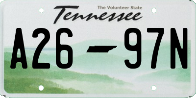 TN license plate A2697N