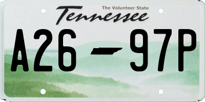 TN license plate A2697P
