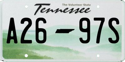 TN license plate A2697S