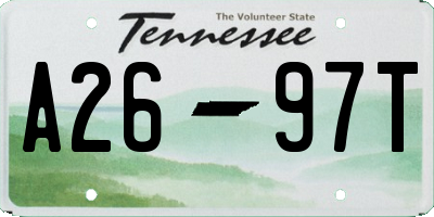 TN license plate A2697T