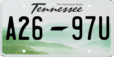 TN license plate A2697U