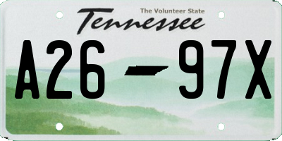 TN license plate A2697X