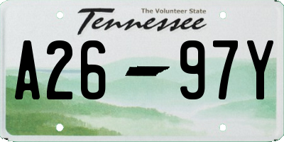 TN license plate A2697Y
