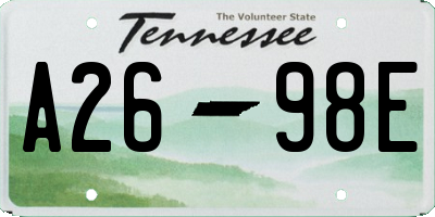 TN license plate A2698E