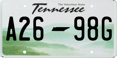 TN license plate A2698G