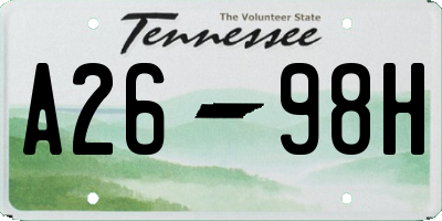 TN license plate A2698H