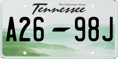 TN license plate A2698J