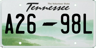 TN license plate A2698L