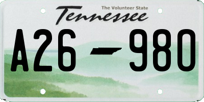 TN license plate A2698O
