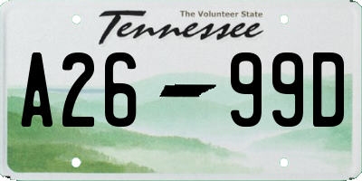 TN license plate A2699D