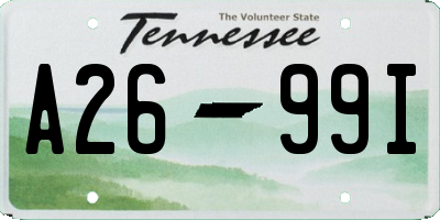 TN license plate A2699I