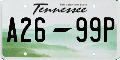 TN license plate A2699P