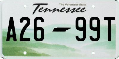 TN license plate A2699T