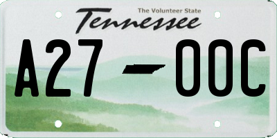 TN license plate A2700C