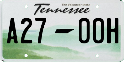 TN license plate A2700H