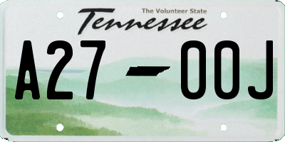 TN license plate A2700J