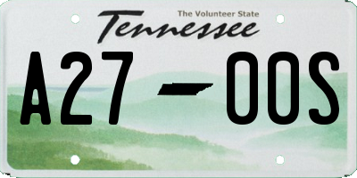 TN license plate A2700S