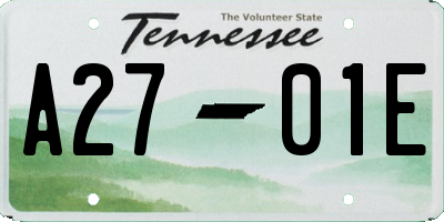 TN license plate A2701E