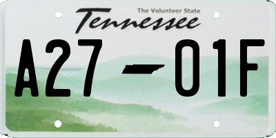 TN license plate A2701F