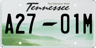 TN license plate A2701M