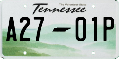 TN license plate A2701P