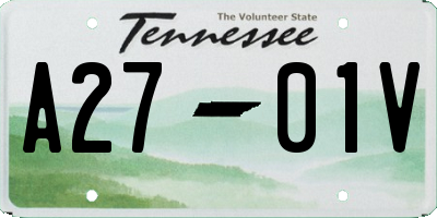 TN license plate A2701V