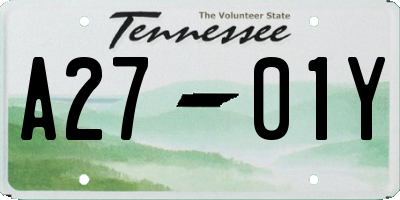 TN license plate A2701Y