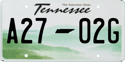 TN license plate A2702G