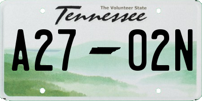 TN license plate A2702N