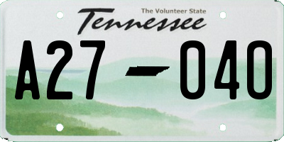 TN license plate A2704O